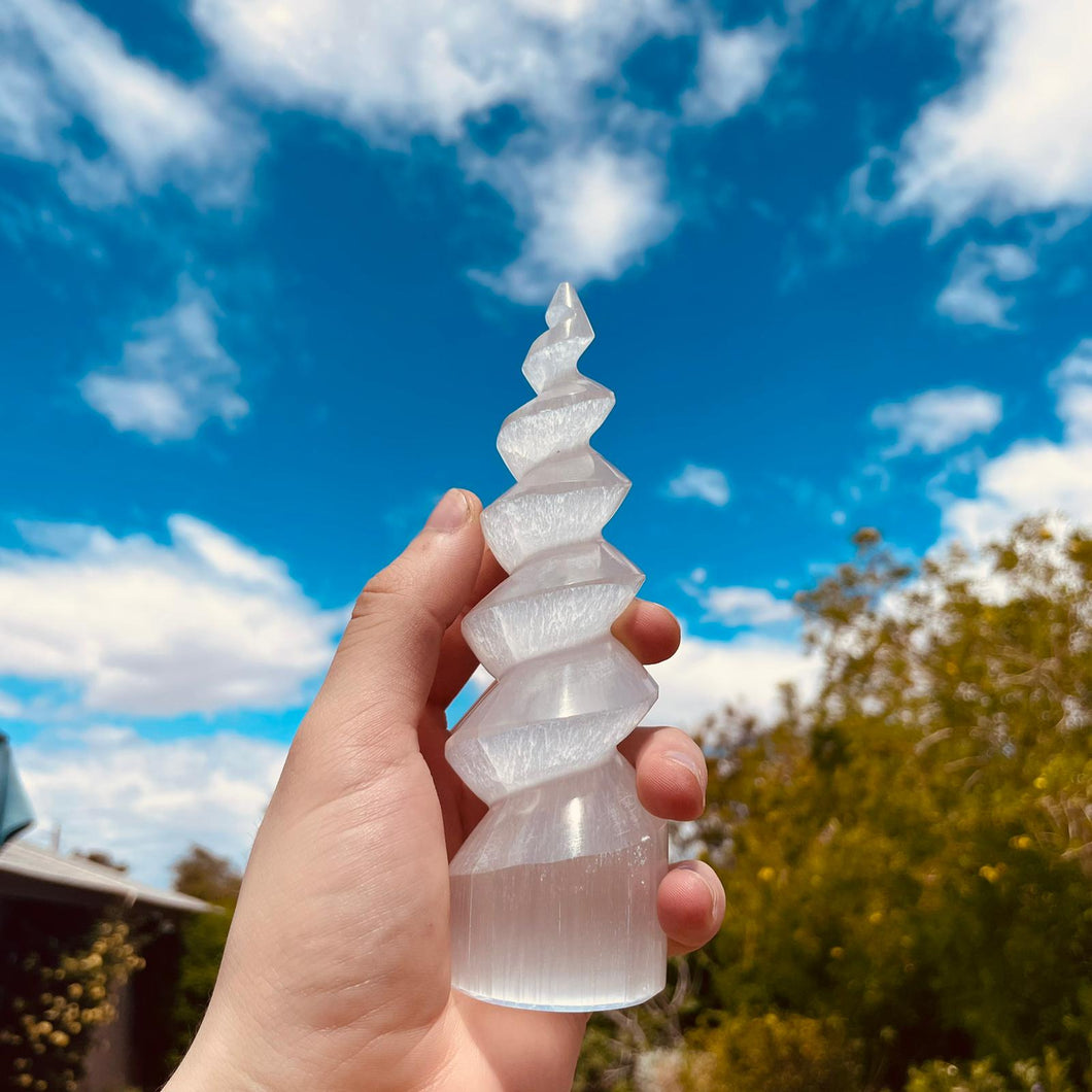 Selenite Unicorn Horn